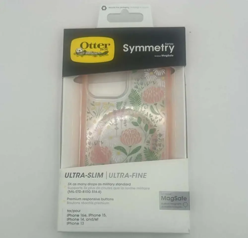 OtterBox Symmetry Series Case with MagSafe for iPhone Peachy Bloom